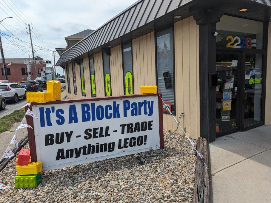 The exterior of It’s A Block Party, Indiana’s largest LEGO store, as seen from East Southport Road