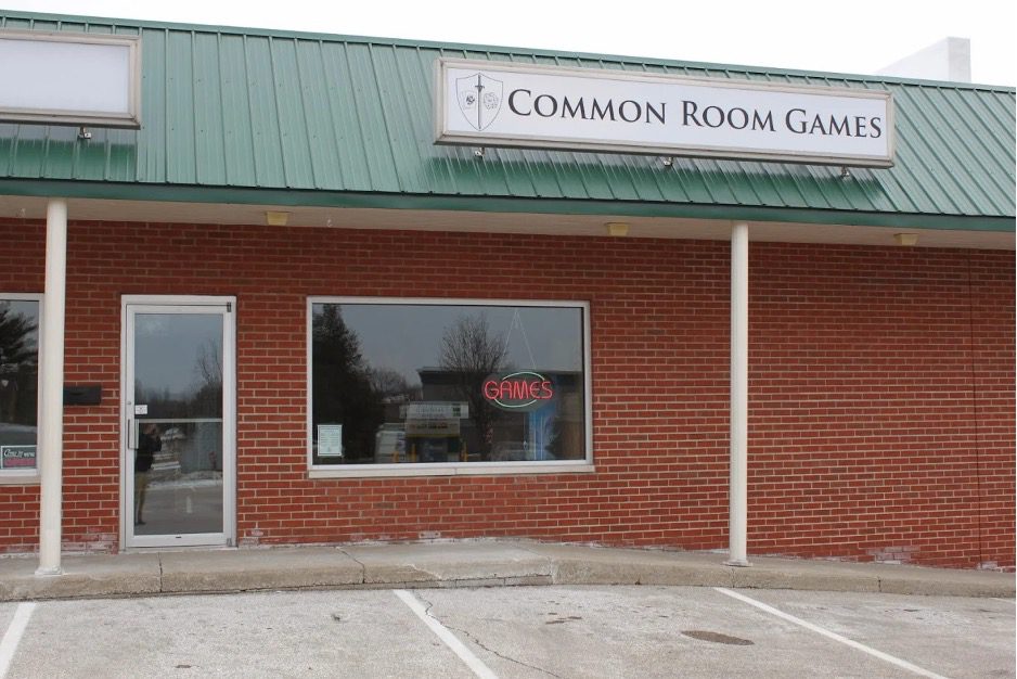 One of Bloomington’s Friendly Local Game Stores, The Common Room, as seen from the exterior
