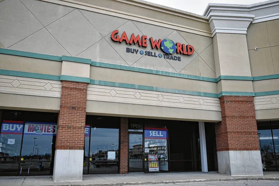 Exterior of Game World’s South Indianapolis store, located at 7625 Shelby St. next to Mage’s Comics and Games